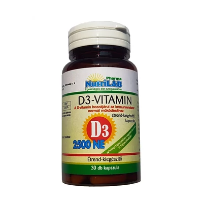 NutriLAB D3 2500 NE Vitamin vega kapszula 30X